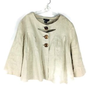 Sandro Sports Wear Linen Tan Shoulder Jacket EUC PXL